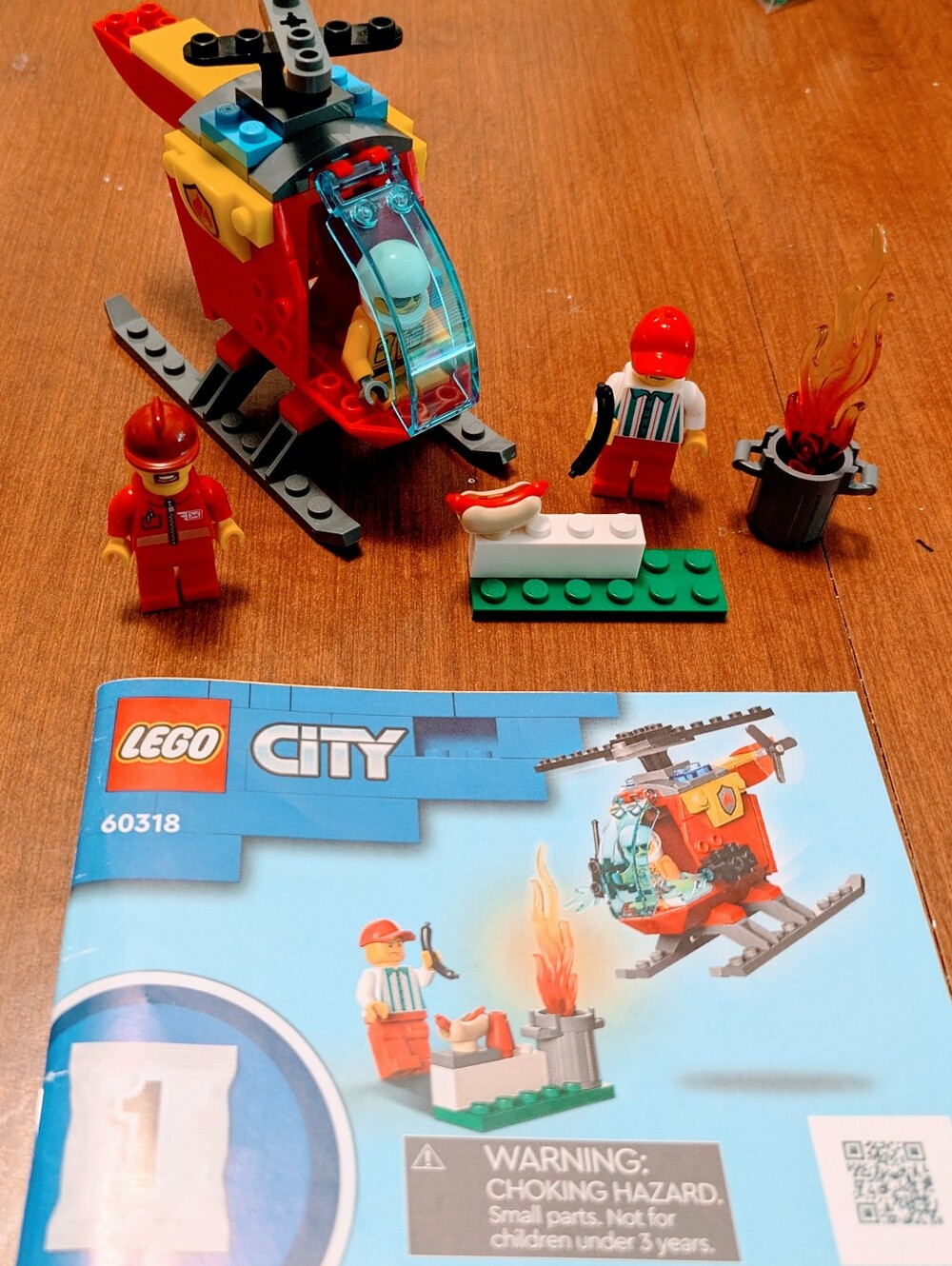 Lego City Fire Helicopter #60318, INCOMPLETE SET
